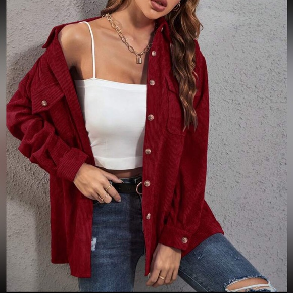 Boho green button down corduroy shirt - Picture 12 of 16